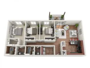 Apartment 3 Bed , 2.5 Bath Floor Plan