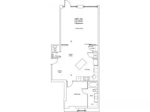 Apartment 103 - 1x1 B2 Floor plan