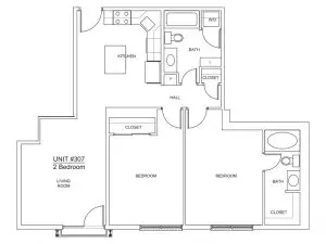 Apartment 307 - 2x2 A Floor plan