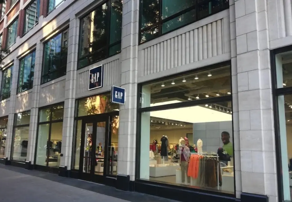 The Gap Inc. store entrance on Folsom Street in San Francisco, CA.
