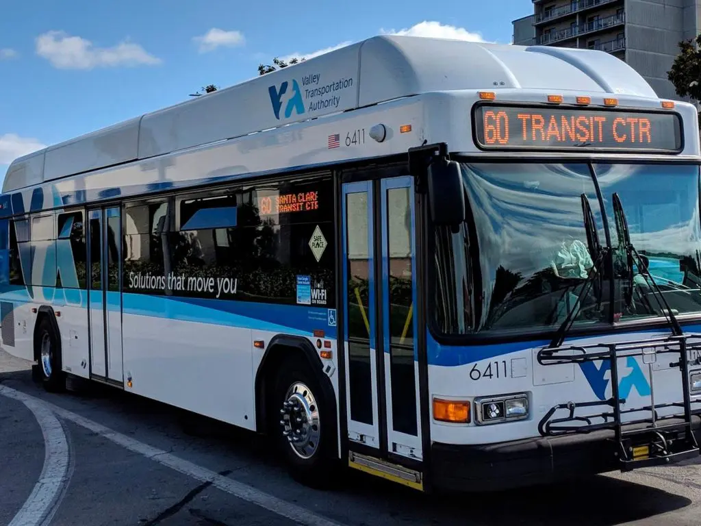 VTA bus providing public transportation in the South Bay.