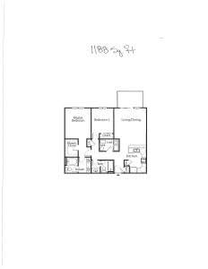 Apartment 2 Bed 2 Bath Floor Plan