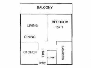 Apartment 1 br 650 sf Floor Plan