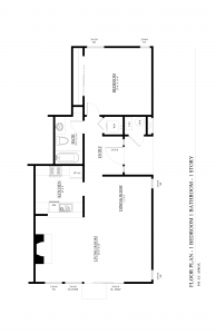Apartment 1 Bed 1 Bath One-Story Floor Plan