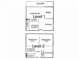 Apartment 2 br 1250 sf Floor Plan