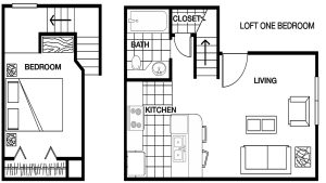One Bedroom Loft Floorplan