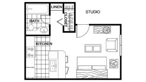 One Bedroom Loft Floorplan