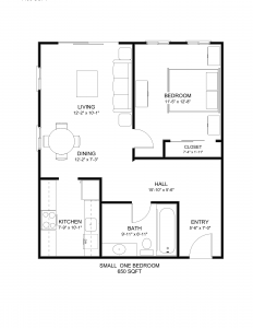 Apartment 1 Bedroom Floor Plan