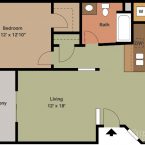 Apartment Gemello Village 1br 1ba Floor Plan