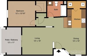 Apartment Gemello Village 1br 1ba Floor Plan