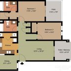 Apartment Gemello Village 2br 2ba Floor Plan