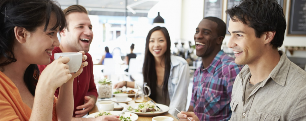 Apartment Residents Enjoying Lunch