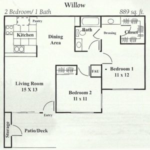 Apartment Willow Floor Plan