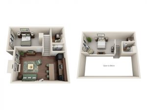 Apartment 2 Bed, 2 Bath Floor Plan