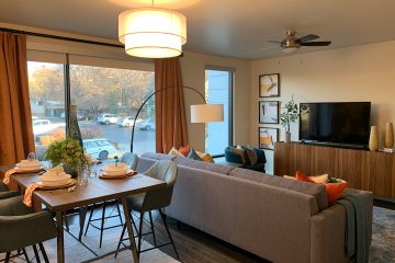 view of living room of nexus on 9th apartment interior