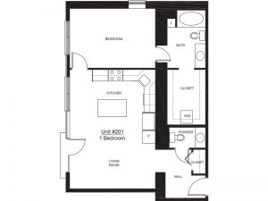 Apartment 201 - 1x1 P Floor plan