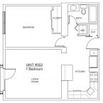 Apartment 302 - 1x1 B Floor plan