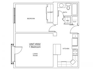 Apartment 302 - 1x1 B Floor plan