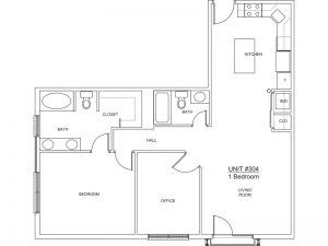 Apartment 304 - 1x2 D3 Floor plan