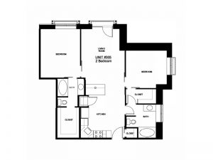 Apartment 305 - 2x2 B Floor plan