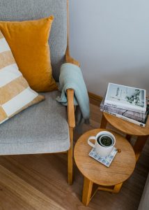 Functional seating as bedroom decor.